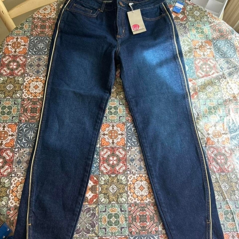 Boden Edinburgh Jeans sz 8 cropped w side accent NWT